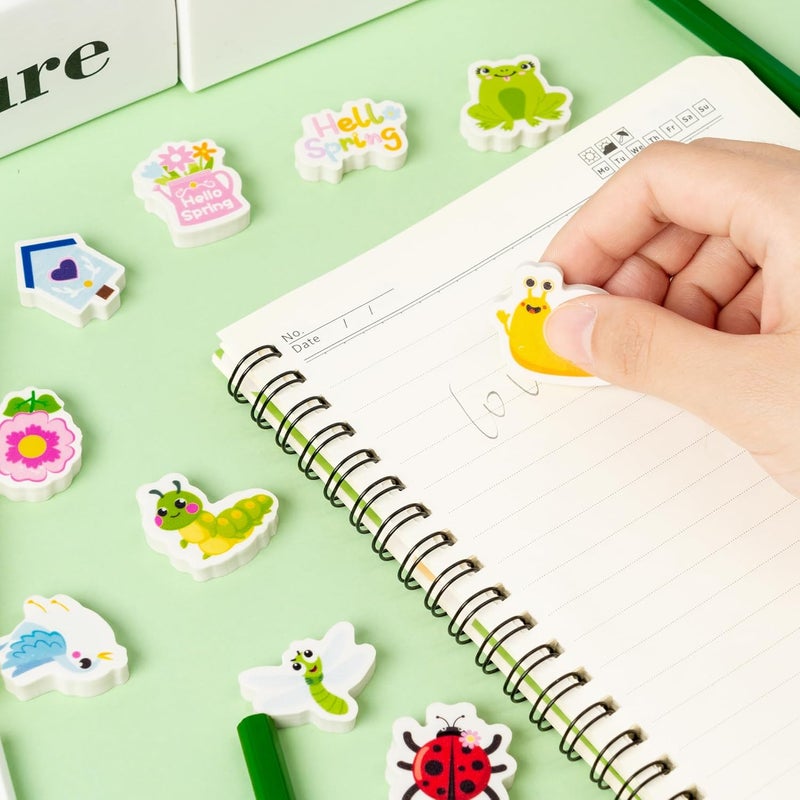 Yopyame 60PCS Spring Flower Butterfly Mini Eraser for Kids Bulk Assorted Novelty Tiny Pencil Eraser Cute Puzzle Eraser Desk Pet School Classroom Prize Student Homework Reward Gift Filling Party Favors - Image 3
